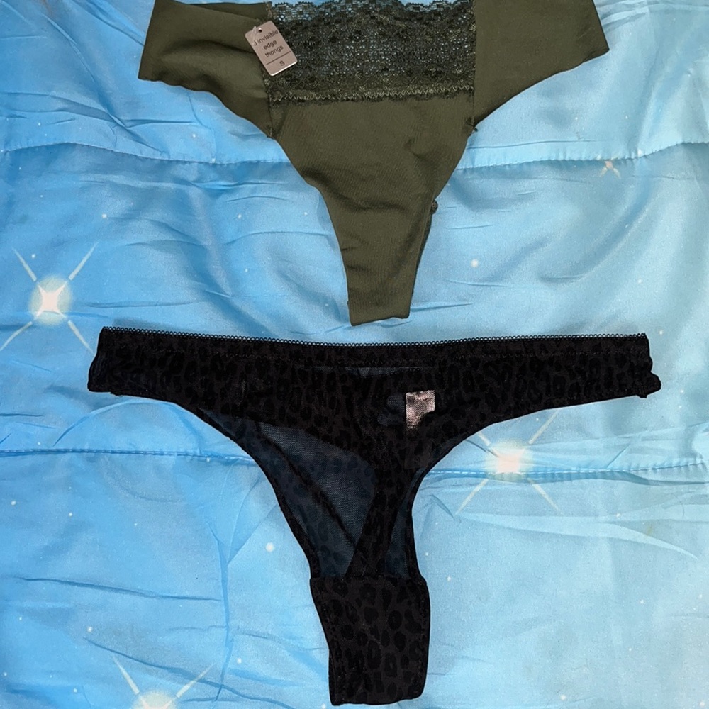 New leopard print and sage green thongs